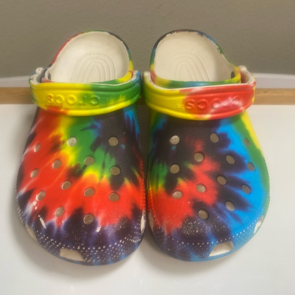 Tie dye crocs